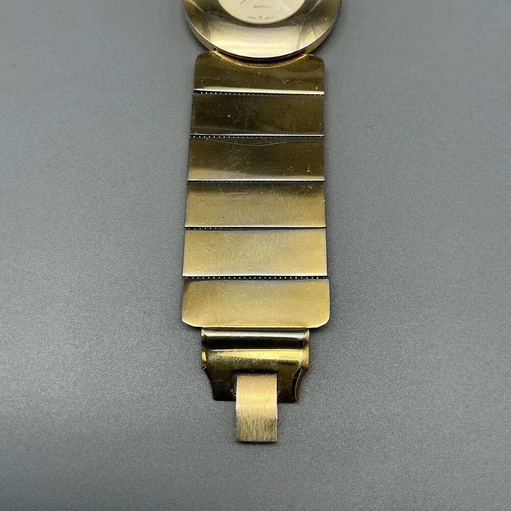 Vintage Pierre Nicol Womens Watch 32mm MOP Dial Gold Tone New Battery 6.75